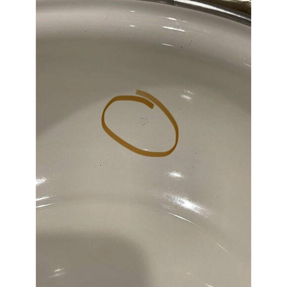 Vintage Enamelware Dutch Oven Pot w/Brass Handles - Picture 9 of 10